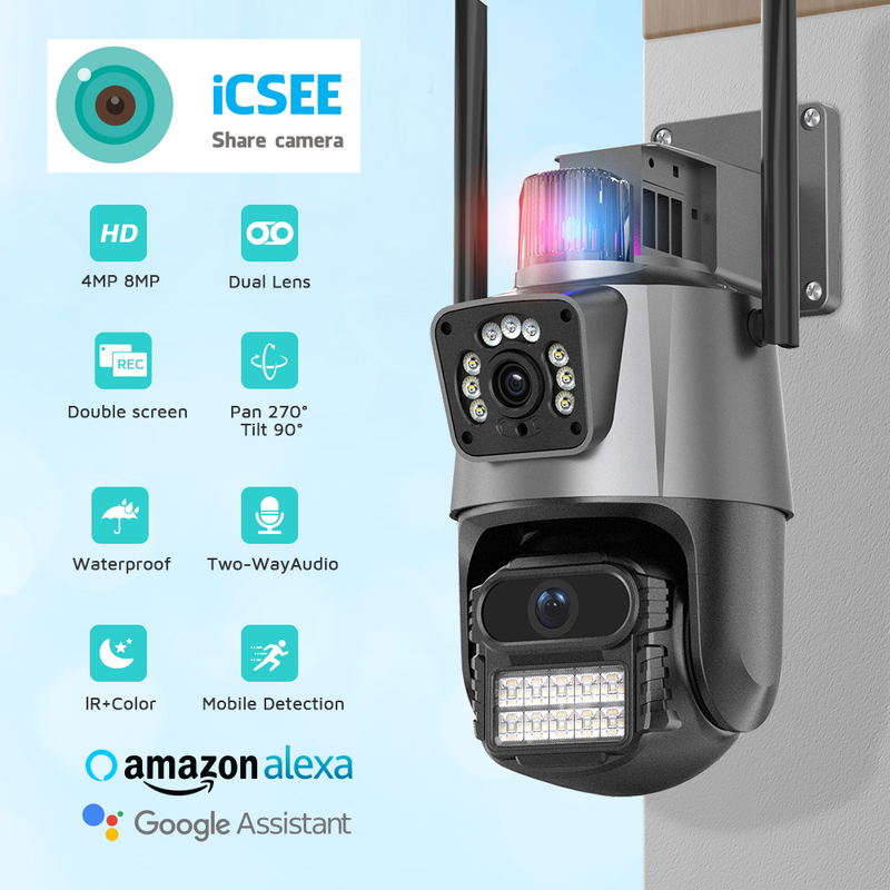 📹 Cámara de Seguridad PTZ Doble Lente: Tu guardián inteligente con visión 360° y protección total día y noche